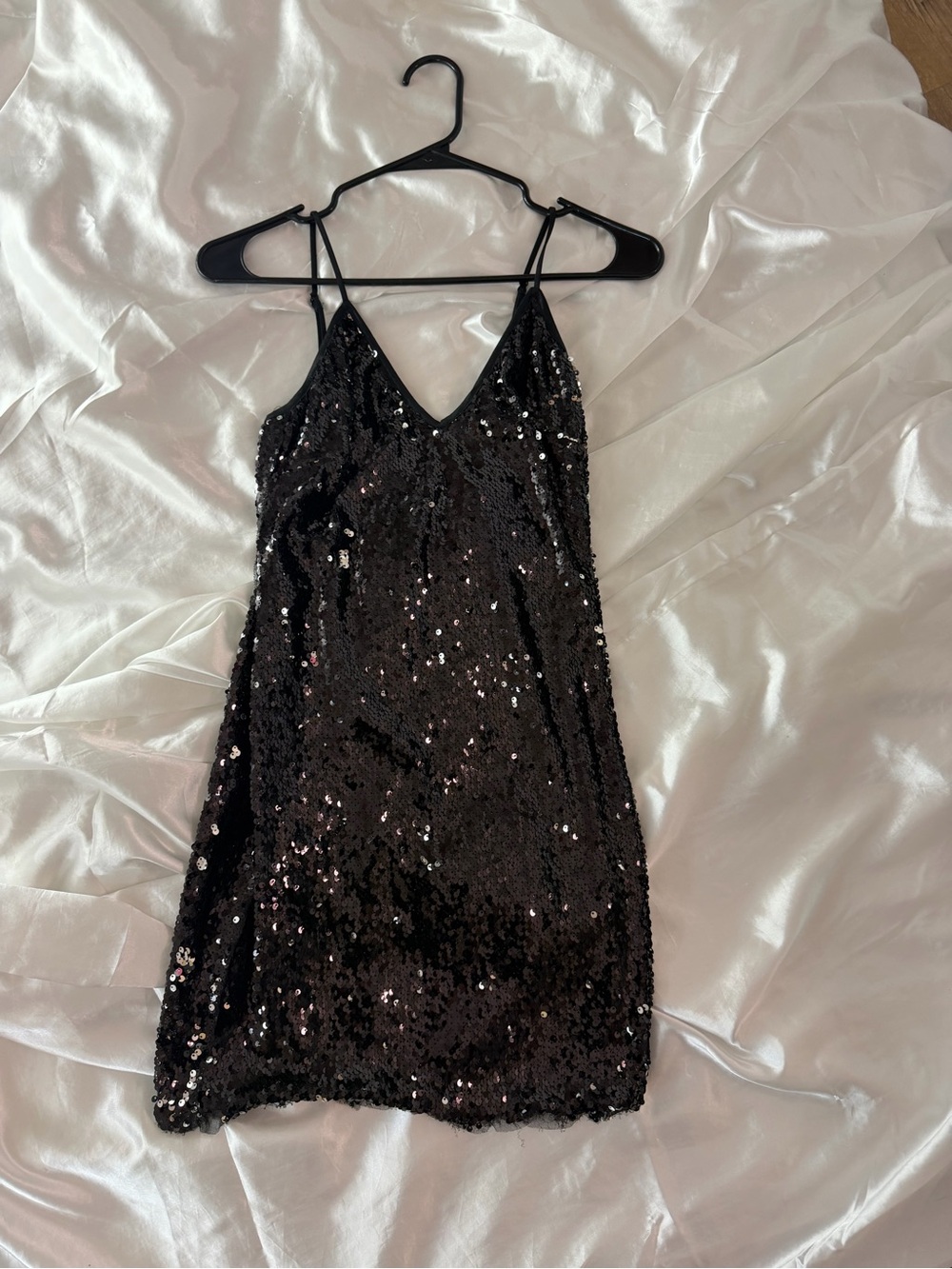 Black Sequin Slip Dress - Elegant Party Mini